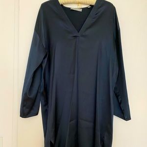 Vince navy blue 100% silk tunic dress